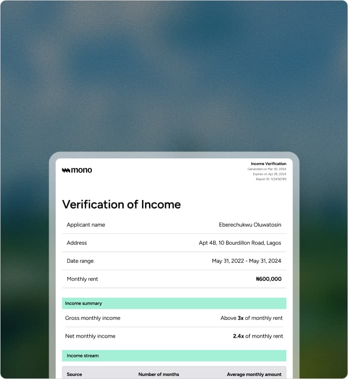 Income verification